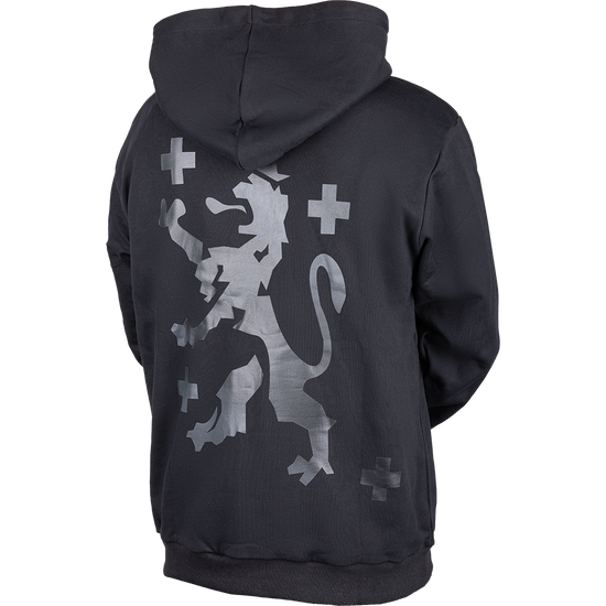 Hoodie 1.FCS Logo Black mit Rückendruck Löwe