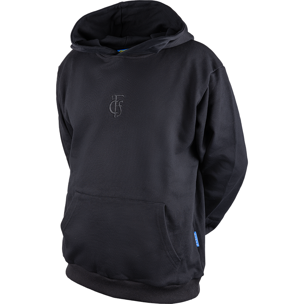 Hoodie 1.FCS Logo Black mit Rückendruck Löwe