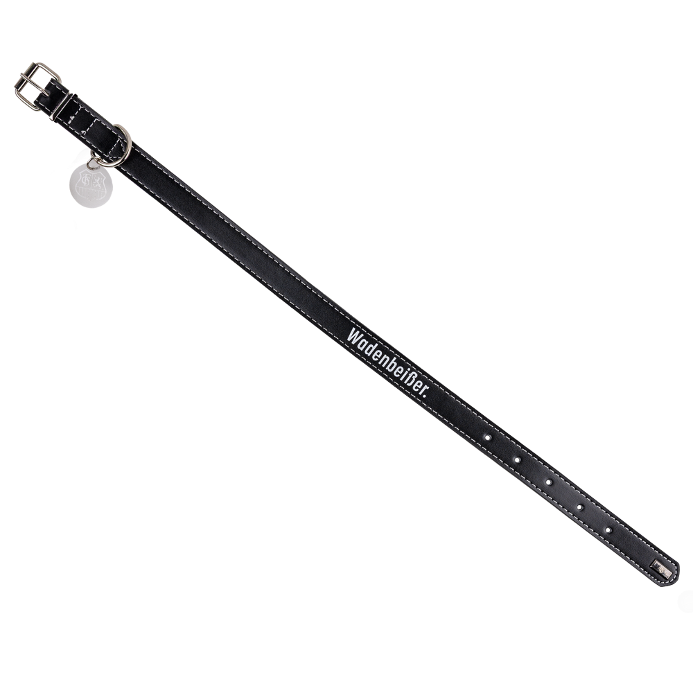 Hundehalsband schwarz "Wadenbeißer" Leder - FCS