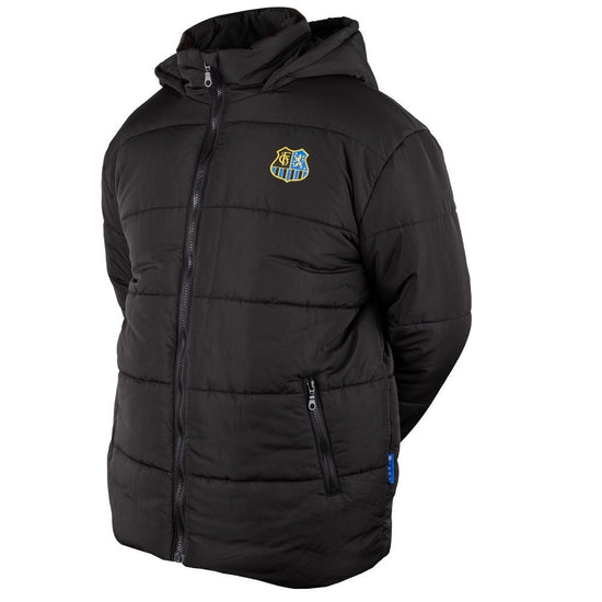 Winterjacke kurz schwarz mit Wappen