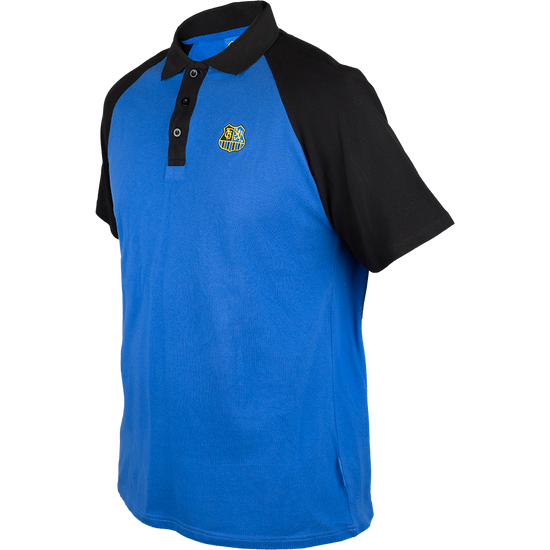 Polo in Blau mit schwarzem Kragen - FCS