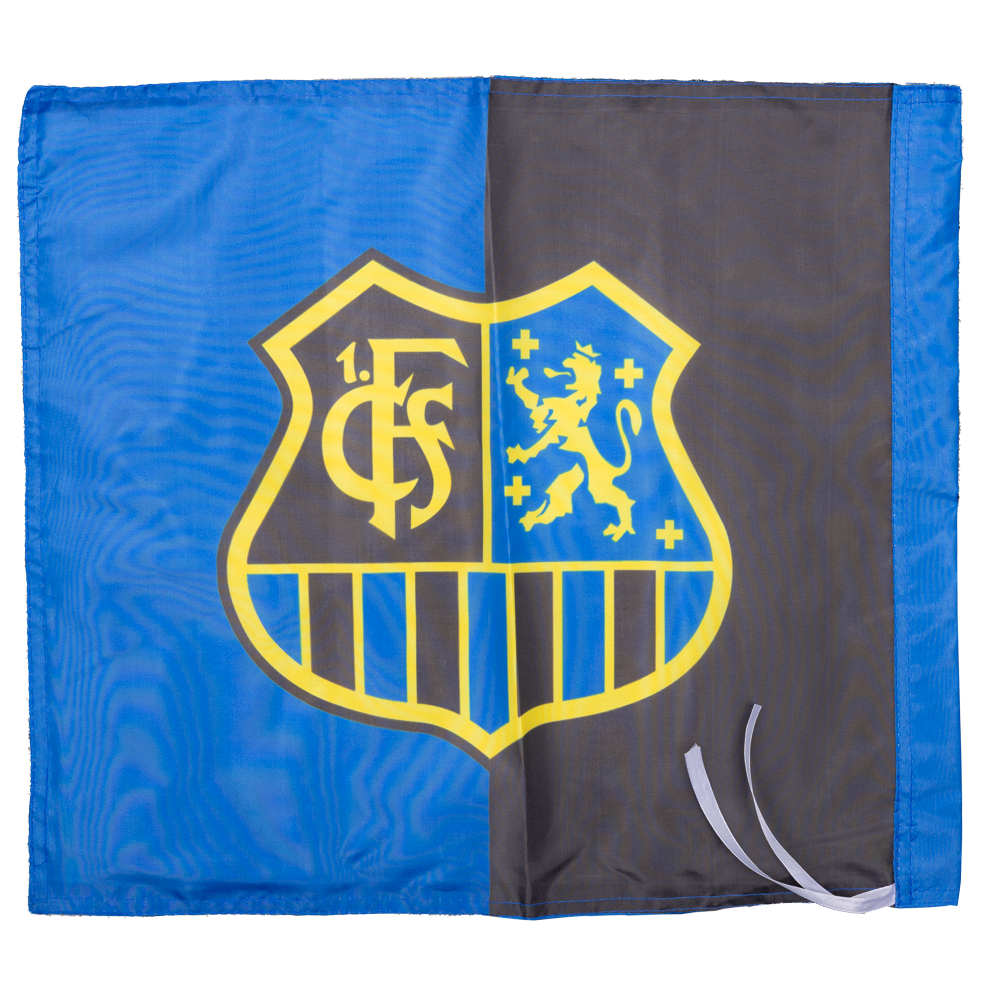Fahne klein mit Wappen blau-schwarz