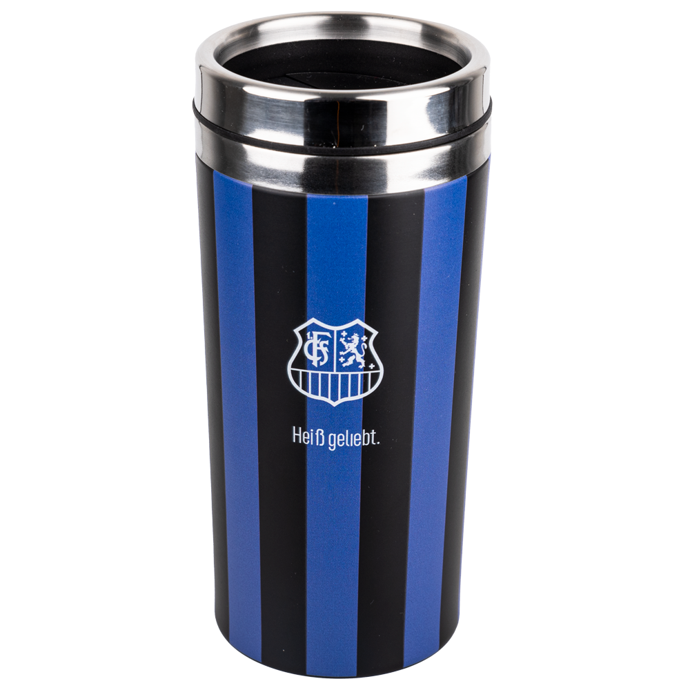 Trinkflasche FCS Streifen blau-schwarz *heißgeliebt*