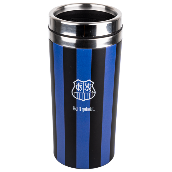 Trinkflasche FCS Streifen blau-schwarz *heißgeliebt*