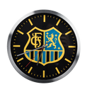 Wanduhr mit schwarzem Zifferblatt