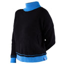 Damenpullover Strick blau-schwarz
