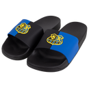 Badelatschen blau-schwarz mit Wappen