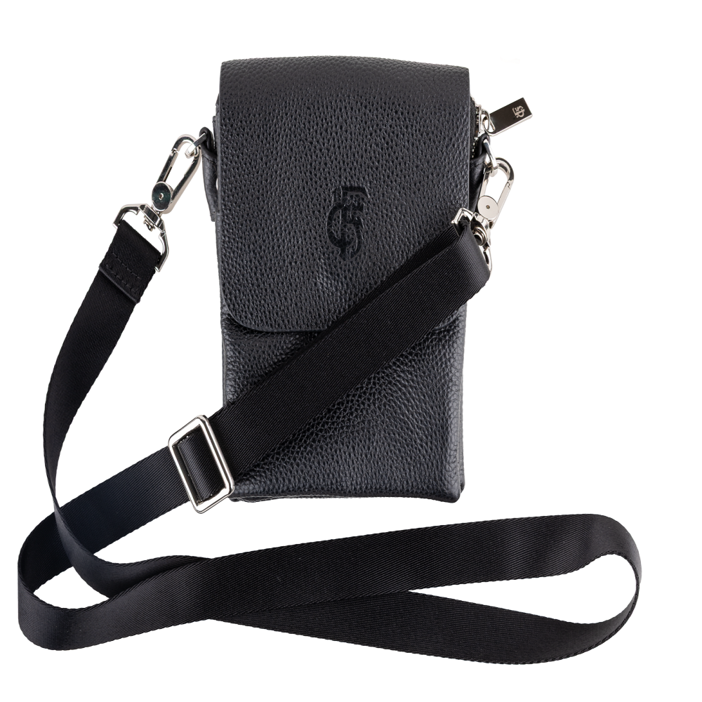 Hochwertige Stadiontasche in Leder schwarz-FCS