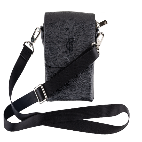 Hochwertige Stadiontasche in Leder schwarz-FCS