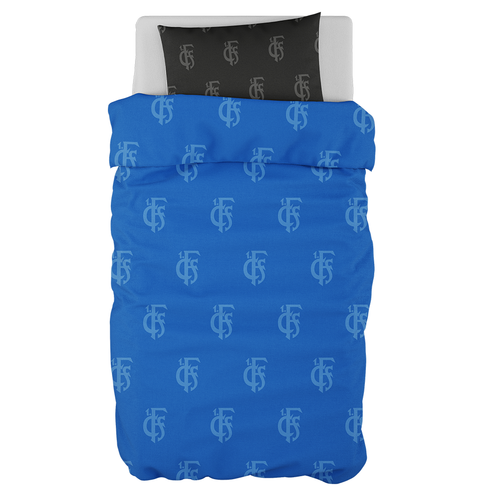 Bettwäsche Blau-Schwarz mit Logo