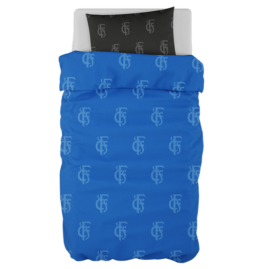 Bettwäsche Blau-Schwarz  mit Logo