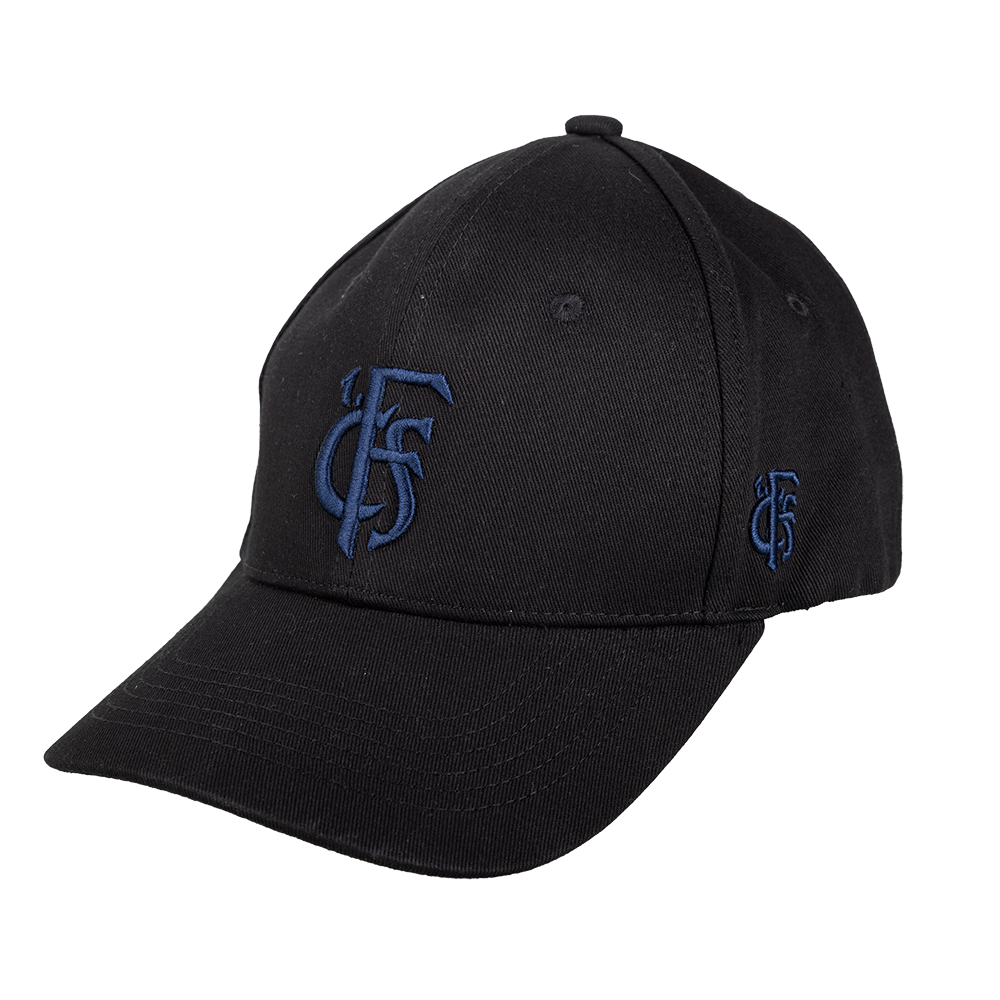 Basecap schwarz mit Logo in blau