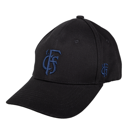 Basecap schwarz mit Logo in blau