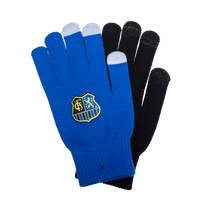 Strickhandschuhe blau-schwarz Wappen