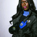Winterjacke kurz schwarz mit Wappen