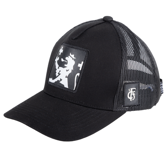 Basecap mit Löwe/weiß, Snapback in schwarz FCS