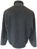 Graue Fleece Jacke mit schwarzer Brusttasche