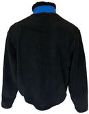 Schwarze Fleece Jacke mit blauer Brusttasche