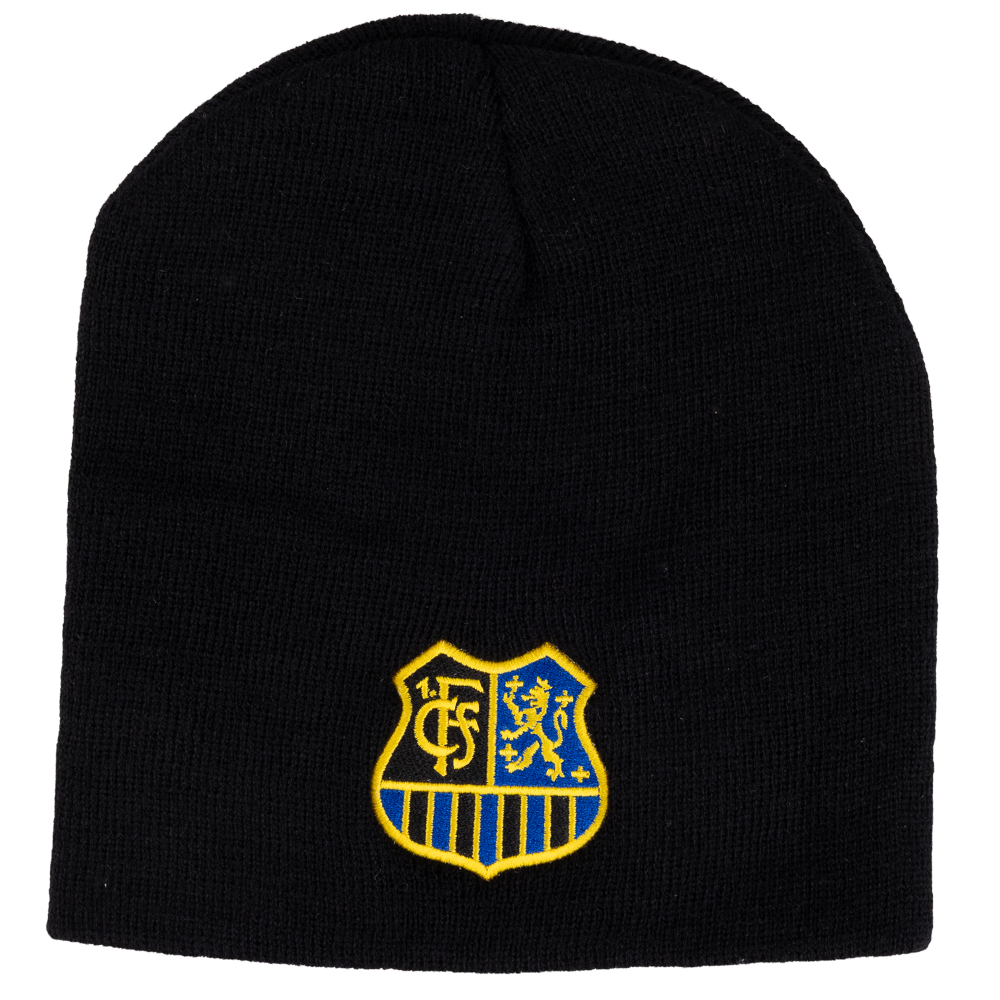 FCS black beanie with crest, no cuff