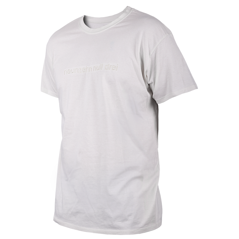 T-Shirt beige mit neunzehnnulldrei gestickt