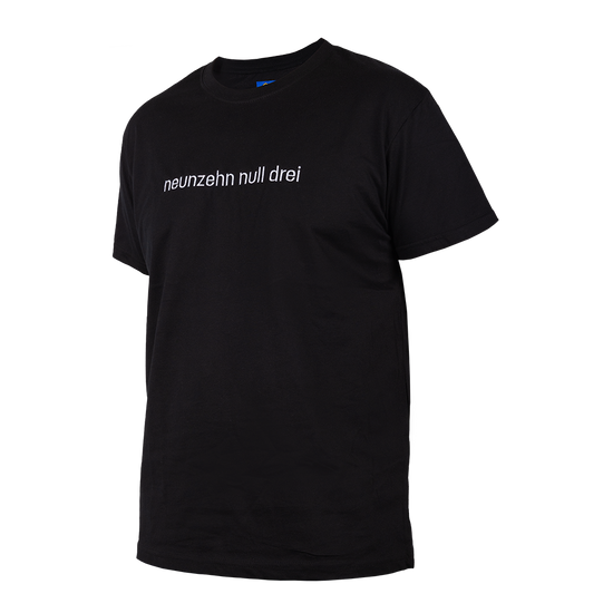 T-Shirt schwarz" neunzehn null drei" gestickt