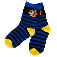 Baby socks blue-black striped with lurex