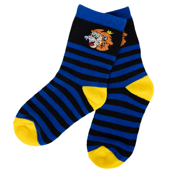 Baby-Socken blau-schwarz gestreift mit Lui
