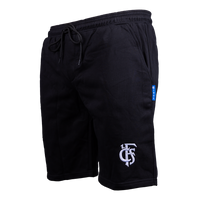 Short schwarz mit weißem Logo bestickt