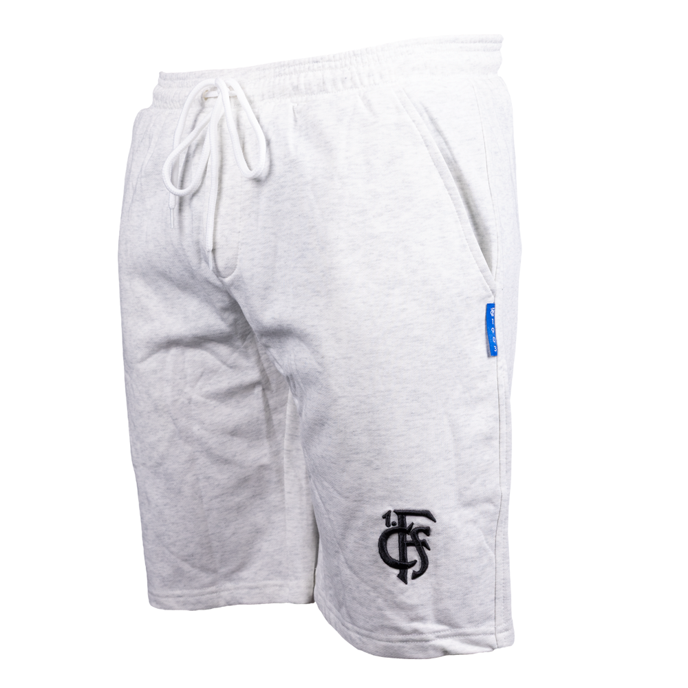 Short grau mit schwarzem Logo bestickt