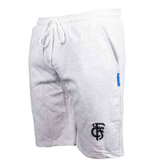 Short grau mit schwarzem Logo bestickt