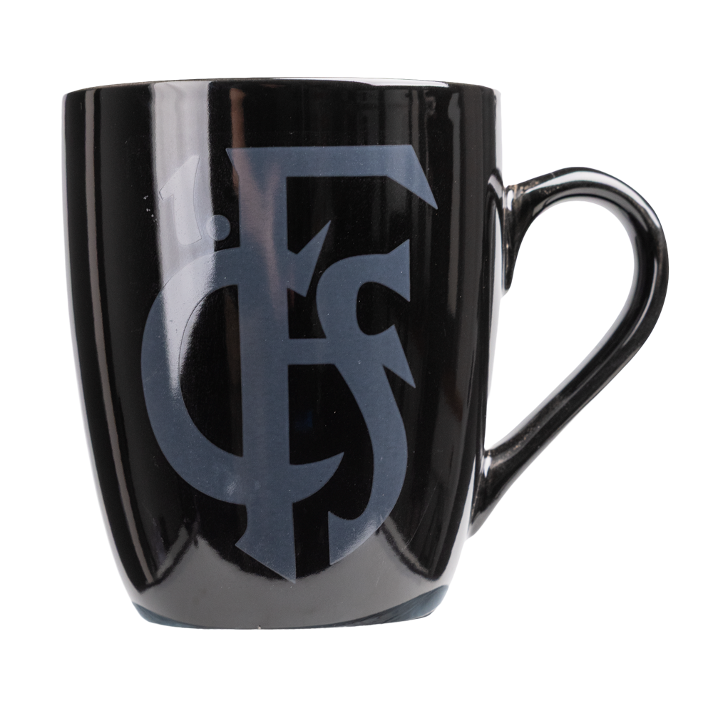 Tasse schwarzglanz mit Logo in grau FCS