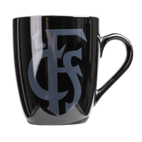 Tasse schwarzglanz mit Logo in grau FCS