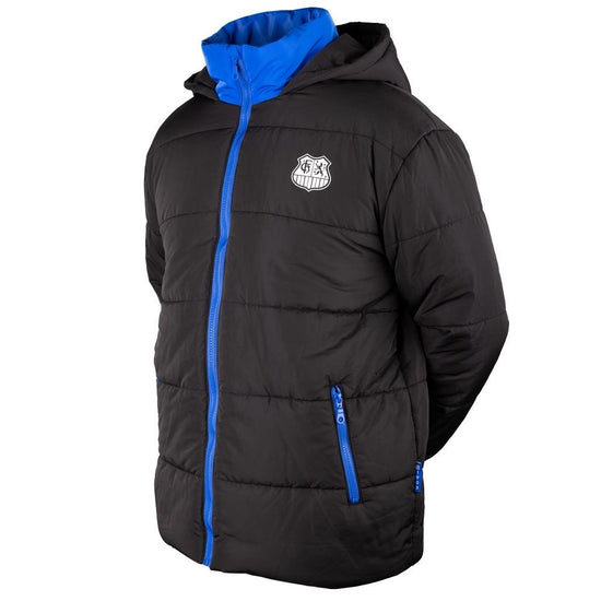 Winterjacke  kurz schwarz mit blauem Innenfutter