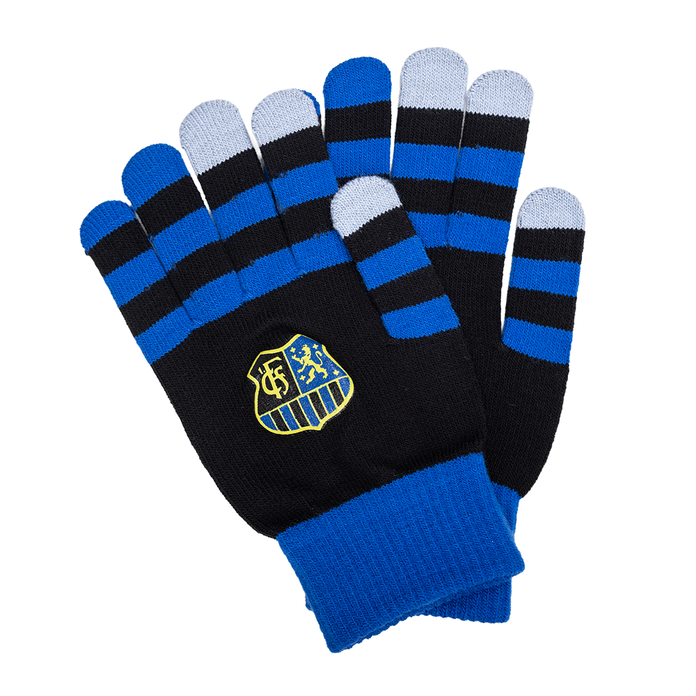 Strickhandschuhe Wappen mit geringelten Fingern