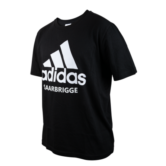 Adidas T-Shirt schwarz mit Schriftzug "Saarbrigge"